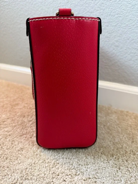 Kate Spade New York Red Leather Top-Handle Satchel Bag or Crossbody Bag - Picture 5 of 12